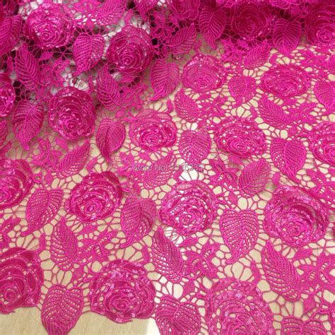 hot pink guipure lace